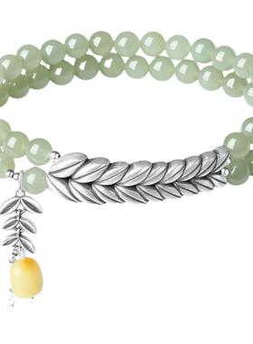 【紫罗兰正版】辰艾S925纯银手链女轻奢精致蜜蜡双层手饰手串潮