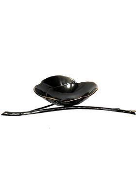 纯铜金枝荷叶果盘高档摆盘