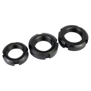 国标圆螺母锁紧螺帽GB812止退螺母开槽螺母四槽圆形螺母防松并帽