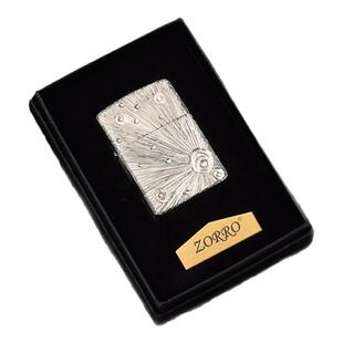 【超玩EDC】佐罗原装 正品抛亮版雕刻白铜陨石坑打火机煤油打火