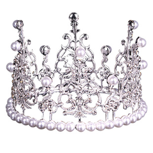珍珠皇冠蛋糕装饰摆件插件女神成人儿童生日帽天鹅母亲节公主王冠