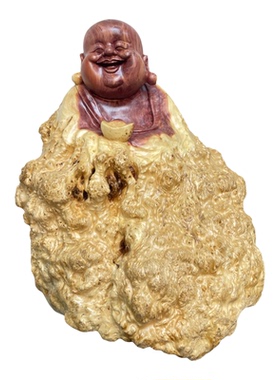 天然根艺根雕木雕红香柏树瘤笑口常开弥勒装饰观赏家居办公摆件
