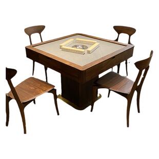 别墅电动麻将桌北美黑胡桃木麻将机全自动家用高级实木麻将台方桌