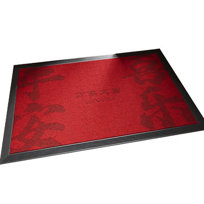 入户门地垫红色高级感别墅