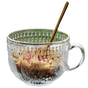 金边复古高颜值早餐杯女士牛奶杯