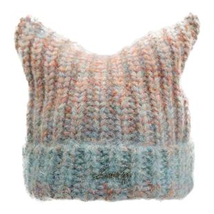 BEAMLIFE24A/W秋冬原创日系复古渐变杂色恶魔角针织毛线帽子男女