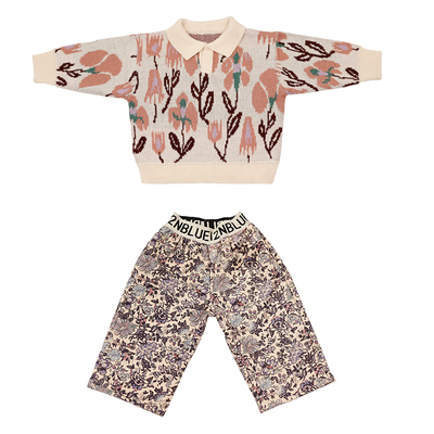 小蜜糖女童翻领显白毛衣秋冬