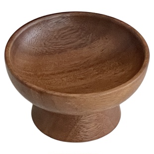 复古胡桃木高脚收纳盘桌面实木收纳盒玄关钥匙杂物置物盘首饰托盘