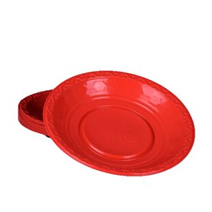 缘至家一次性碟子圆形加厚红色喜庆酒席家用小吃塑料味碟调料餐碟