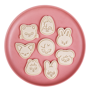 韩国男团skzoo卡通Q版饼干模具精寅龙馥旻浩曲奇diy烘焙印花工具