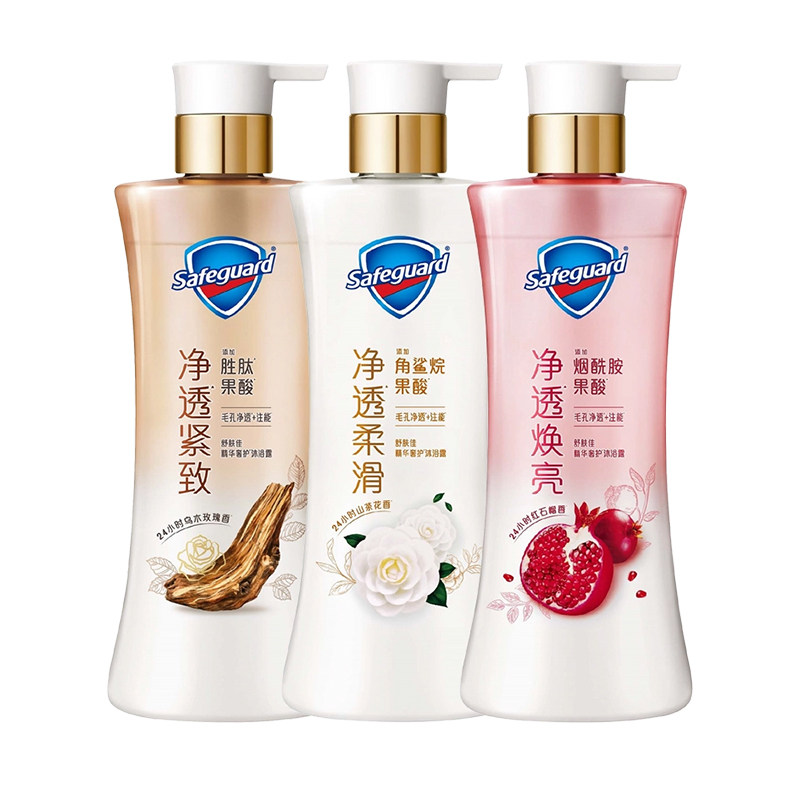 舒肤佳净透沐浴露乌木玫瑰红石果酸精华深层嫩肤持久留香官方正品