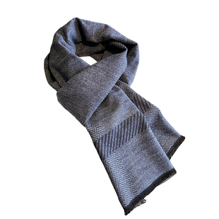 人字纹卡其色围巾男款冬季高级感男士围脖送男友的生日礼物礼盒装