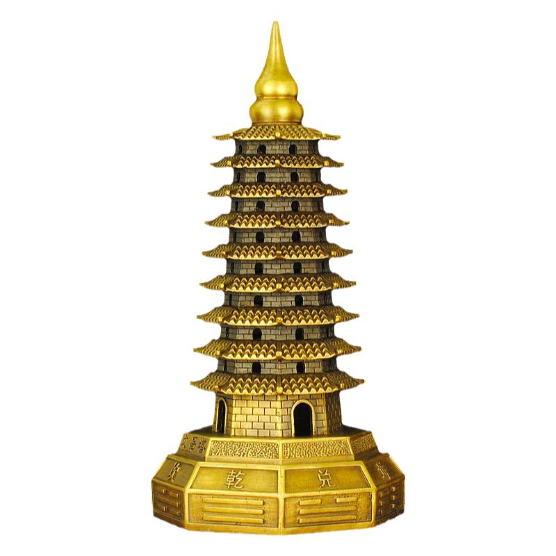 铜八角塔文昌塔摆件九层十三层