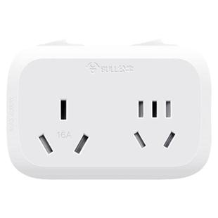 公牛16安空调专用插座转换器16A转10A一分二大功率三孔排插接线板