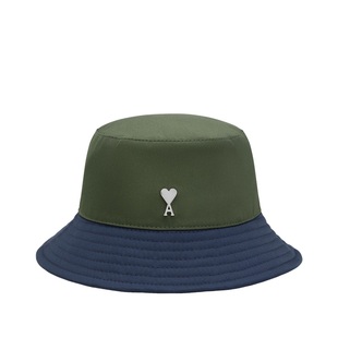 【尼龙胶囊系列】Ami Paris男女同款ADC拼色渔夫帽金属爱心帽子