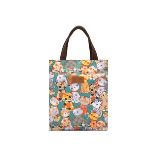 卡通印花A4手提袋防水补课书包妈咪购物包学生大容量饭盒包手拎包