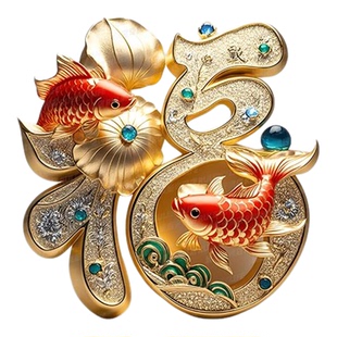 好运锦鲤福字贴纸玄关门上墙面花开富贵荷花莲花自粘贴画新年贴纸