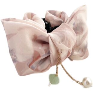 原创发饰玉如意流苏蝴蝶结发抓夹中号盘发夹复古气质马尾夹头饰女