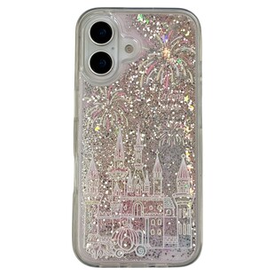 梦幻ins粉色流沙烟花城堡适用iPhone17promax手机壳苹果15新款13少女心14pro韩风16pro高级感12创意15pro全包