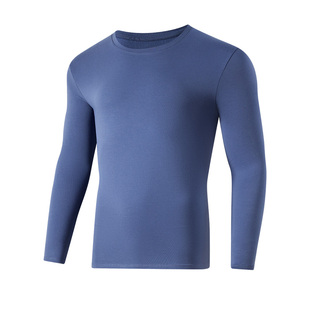 帕兰朵秋衣男款单件上衣纯棉内搭打底全棉保暖内衣棉毛衫2026新款