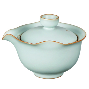 汝窑旅行茶具套装户外便携式快客杯手抓碗景德镇青瓷功夫茶具陶瓷