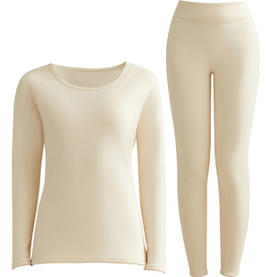 雅鹿保暖内衣女士加厚加绒德发热女款秋衣裤秋裤套装冬季贴身保温