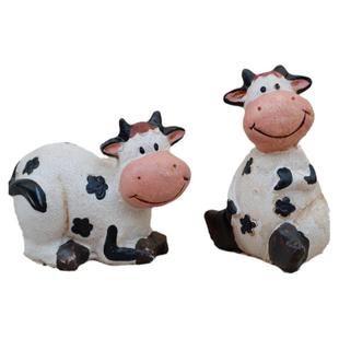 美式树脂奶牛小摆件可爱卡通创意家居桌面装饰品隔板格子柜摆设