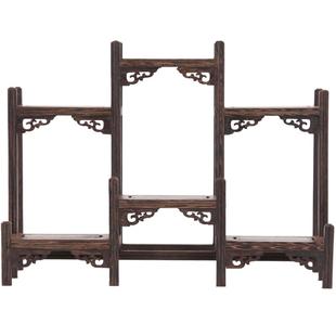 鸡翅木小型博古架摆件实木中式茶杯茶具架子置物架紫砂茶壶展示架