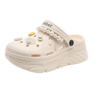 星期六厚底洞洞鞋女款女士新款夏季凉鞋增高软底女鞋正品拖鞋女士