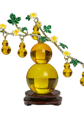 天然黄水晶客厅酒柜玄关招财摆件