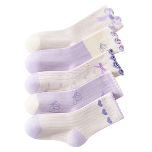 儿童袜子秋冬款2025新款长筒袜女孩花边女童无骨袜女宝宝冬季童袜