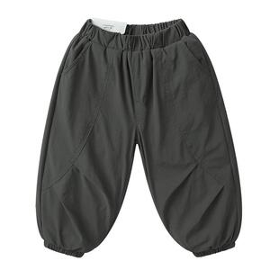 右欧男童女童加绒工装裤儿童束脚长裤秋冬季新款童装山系保暖裤子