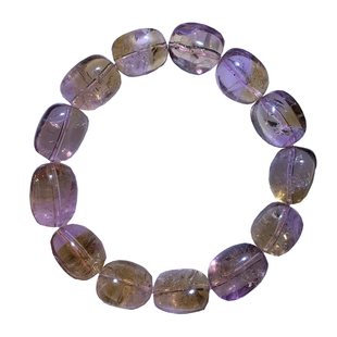 天然巴西紫黄晶随形手链紫黄共生水晶桶珠手串饰品礼物男女生情侣