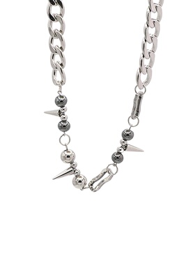 欧美朋克风时尚拼接钛钢项链男潮