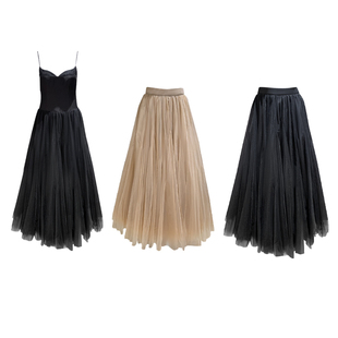 Middletone 戴莉少女裙 决美蕾丝拼接羊毛胸衣吊带裙网纱连衣裙