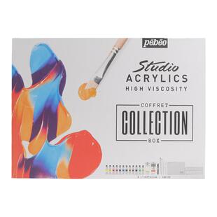 法国Pebeo贝碧欧丙烯颜料12ML12色/18色/24色纺织美甲石头画套装学院级美术生画家艺术家外出写生室内创作