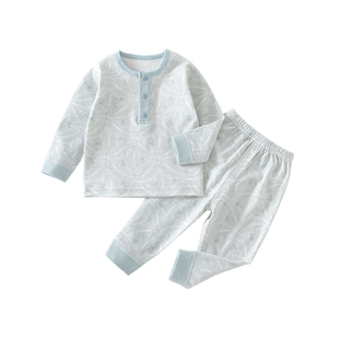 婴儿睡衣春秋季宝宝打底家居服男童秋衣秋裤儿童纯棉女童内衣套装