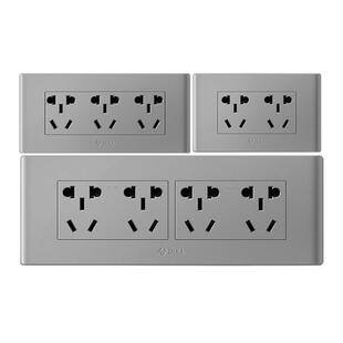 公牛118型一开关插座面板多五孔厨房墙壁上三5六6七九12孔16A家用