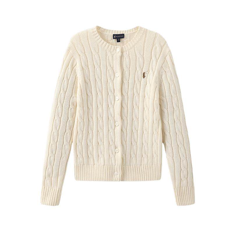 Polowalk童装 女童针织开衫儿童毛衣2025秋冬绞花上衣学院小香风