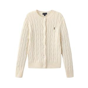 Polowalk童装 女童针织开衫儿童毛衣2025秋冬绞花上衣学院小香风