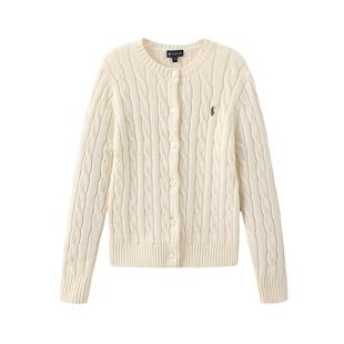 Polowalk童装 女童针织开衫儿童毛衣2025秋冬绞花上衣学院小香风