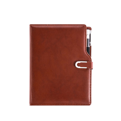 A6A5B5笔记本本子文具简约商务高档办公用品高颜值日记大会议记录本皮面带扣工作学习记事本定制可印LOGO刻字