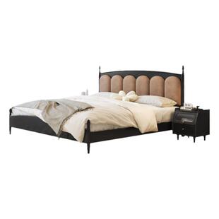 法式复古软包床中古风实木床1.8米主卧美式床1.5米民宿储物收纳床