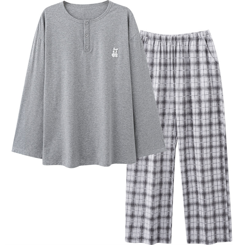 高级感花灰棉可外穿情侣家居服