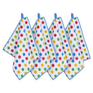 圆点抹布厨房清洁洗碗布不易沾油吸水保洁毛巾家用不易掉毛百洁布