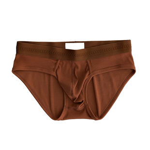 2条饮野男士三角内裤螺纹棉运动透气立体U凸日系男生中腰性感裤头