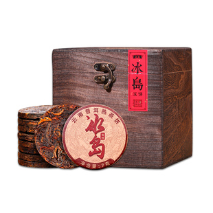 冰岛普洱茶熟茶十年以上云南古树陈年熟普小玉饼沱茶口粮茶叶礼盒