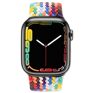 适用苹果手表 春樱色单圈弹力编织表带AppleWatch7 iWatch6/5/4/3