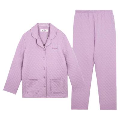 美标冬季情侣空气夹层纯棉睡衣