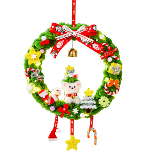 小狗扭扭棒圣诞花环儿童手工diy材料包圣诞节礼物装饰小配件挂圈